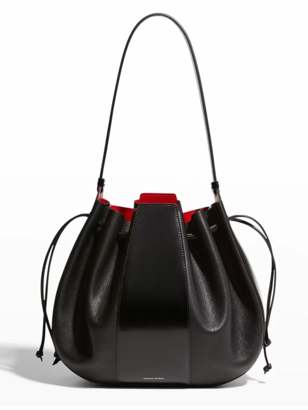 Mansur Gavriel Tumbled Calfskin Lilium Bag Black NWOT